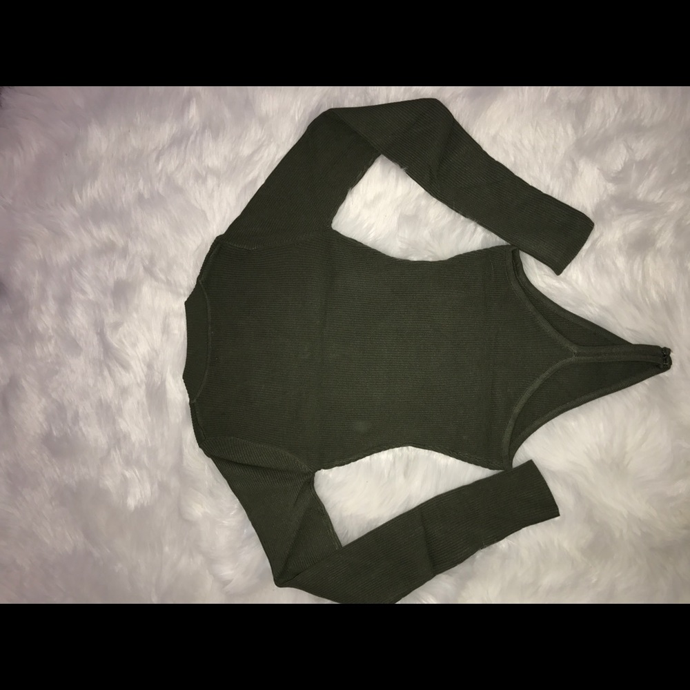 Brand new olive green long sleeve bodysuit